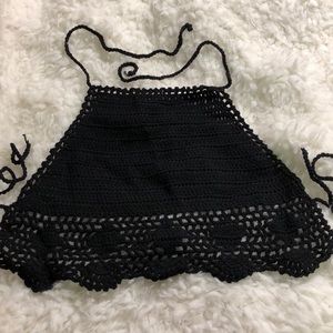 Crochet halter bralette